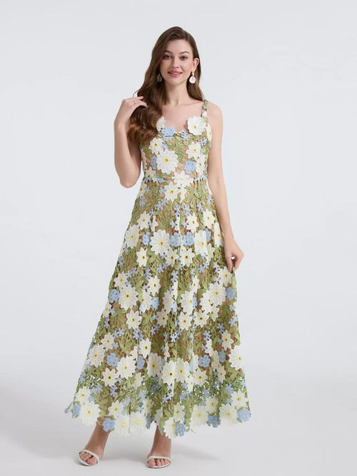 Hazel Blues® |  Floral Embroidered Maxi Dress