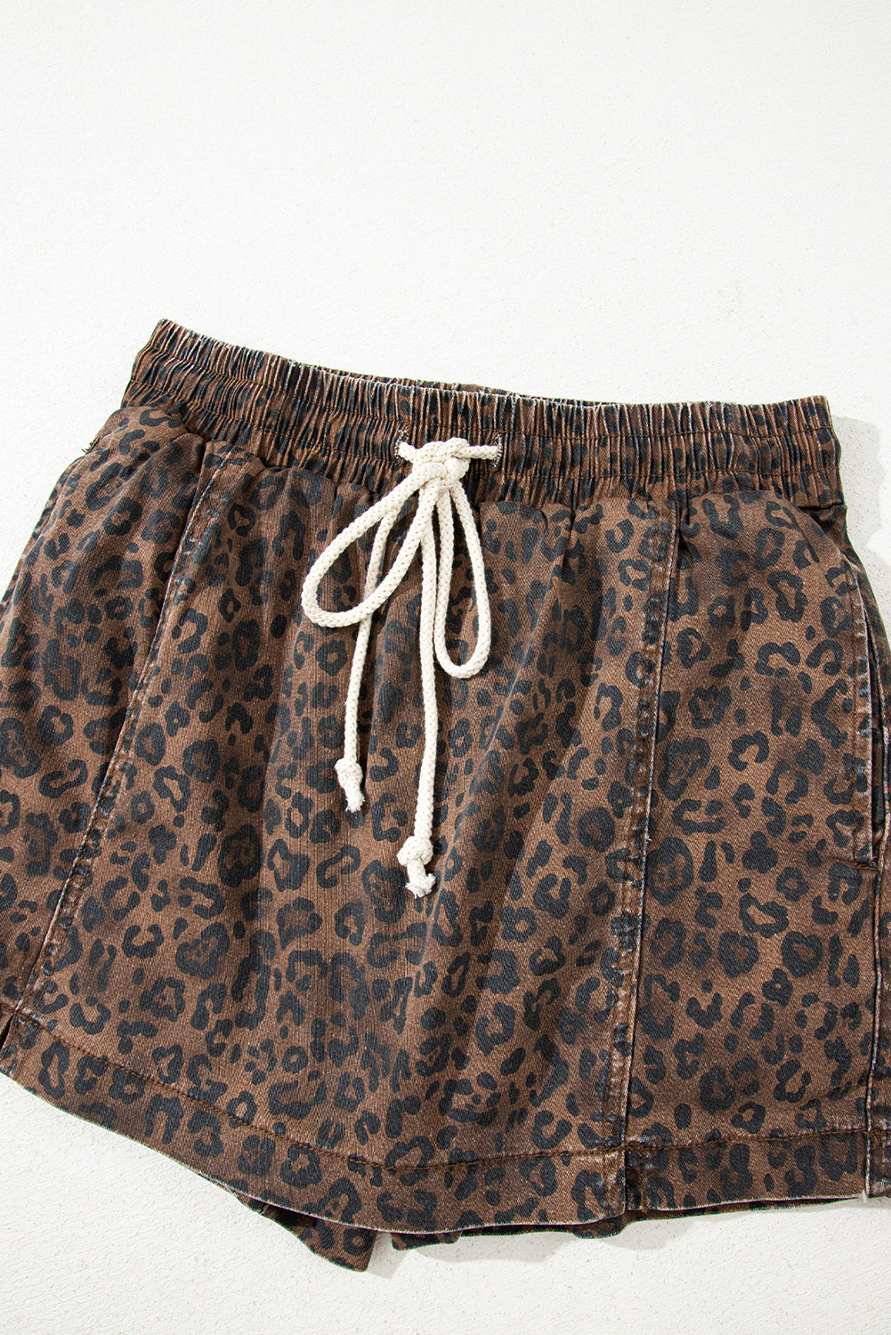 Hazel Blues® |  Wild Side Shorts | Leopard Denim Shorts