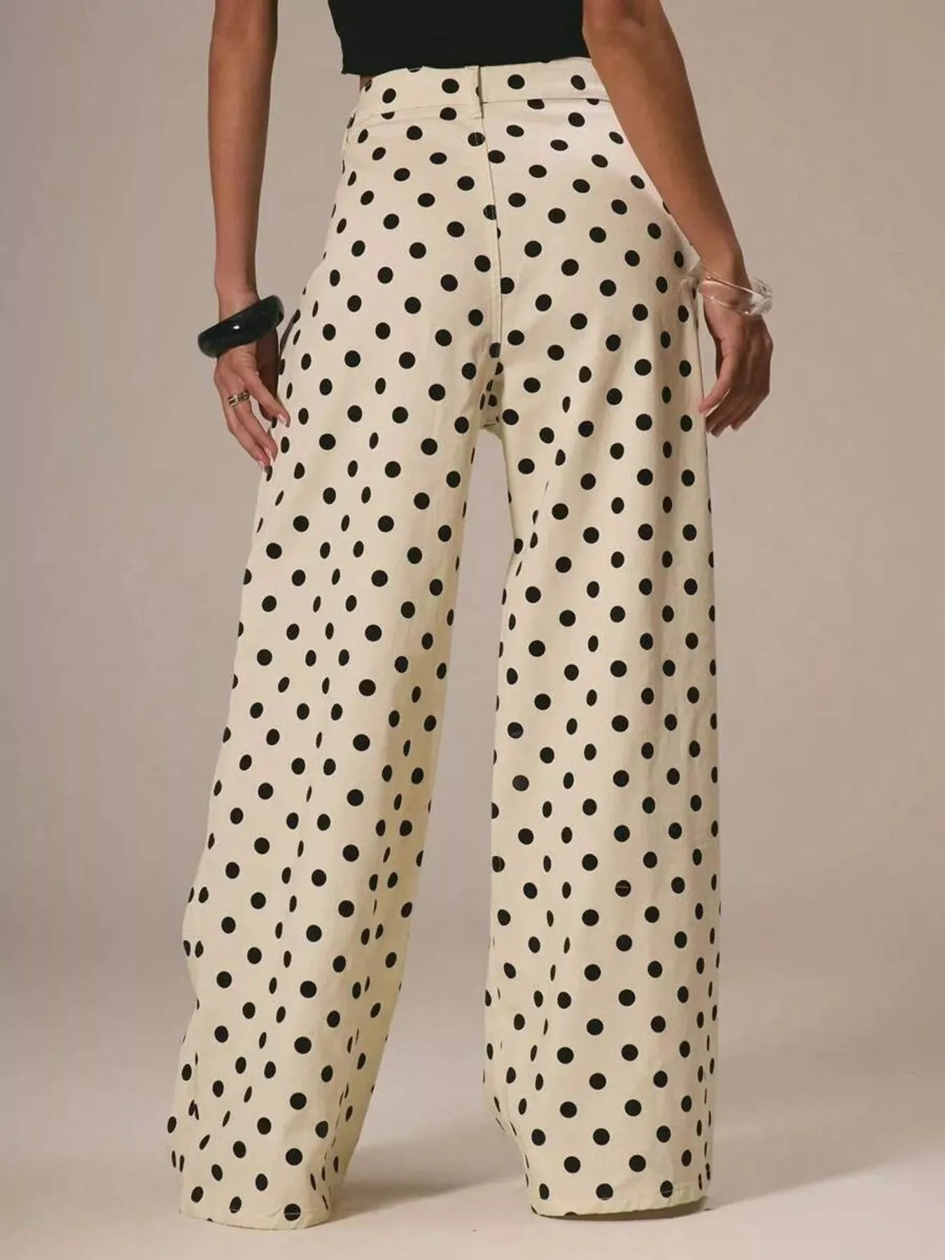 Hazel Blues® |  Polka Dot Wide Leg Jeans