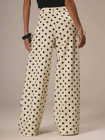 Hazel Blues® |  Polka Dot Wide Leg Jeans