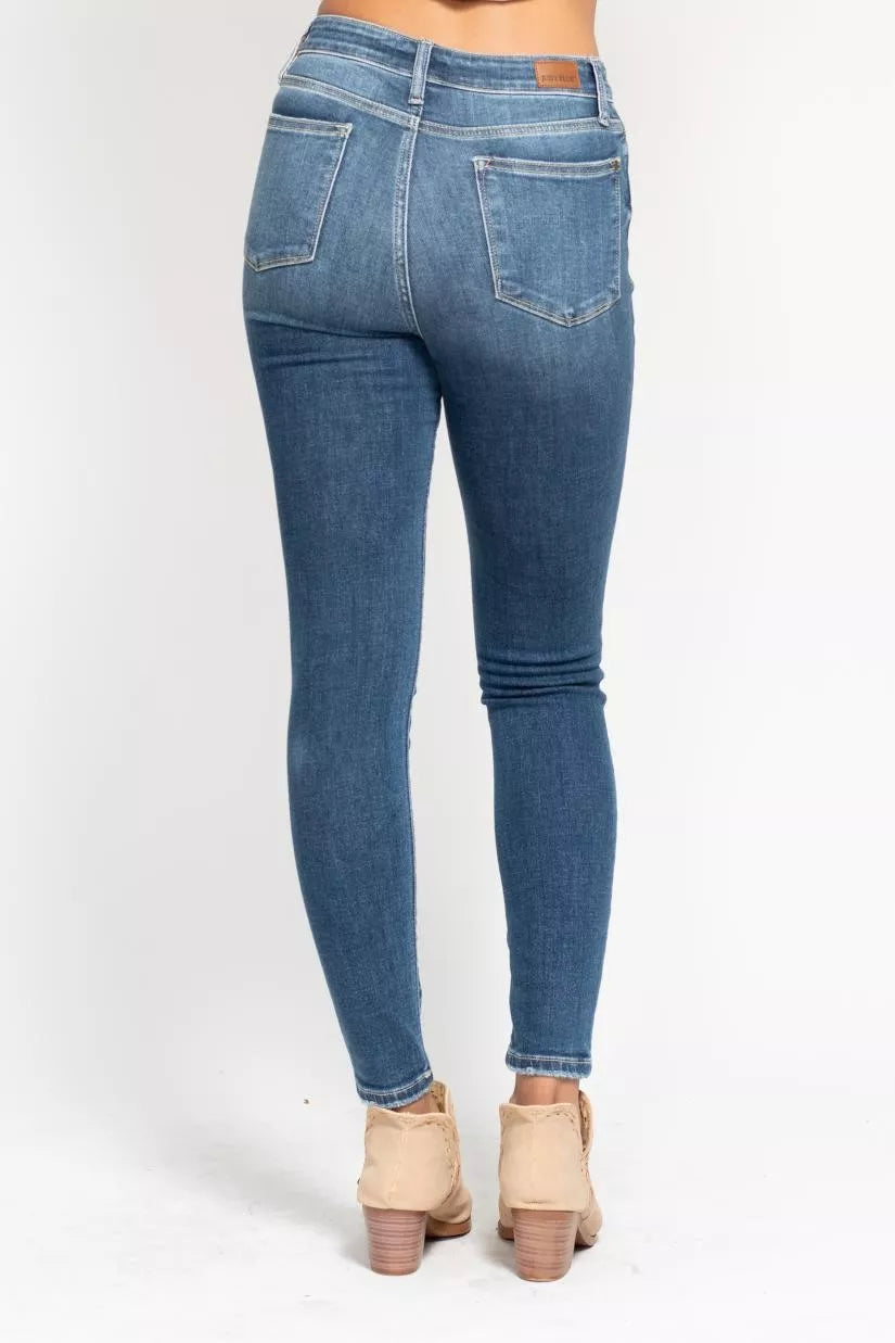 Hazel Blues® | Judy Blue High Rise Button Fly Skinny Jeans
