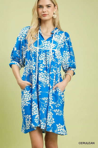 Hazel Blues® |  Umgee Floral Babydoll Dress with Pockets