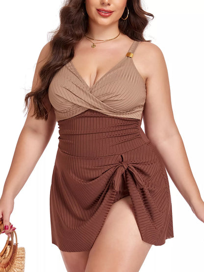 Hazel Blues® | Ruched One-Piece Swim Dress
