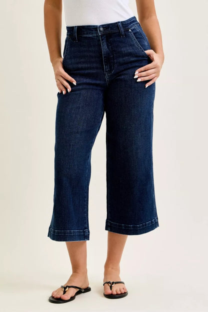 Hazel Blues® |  Judy Blue High Waist Ankle Wide Jeans