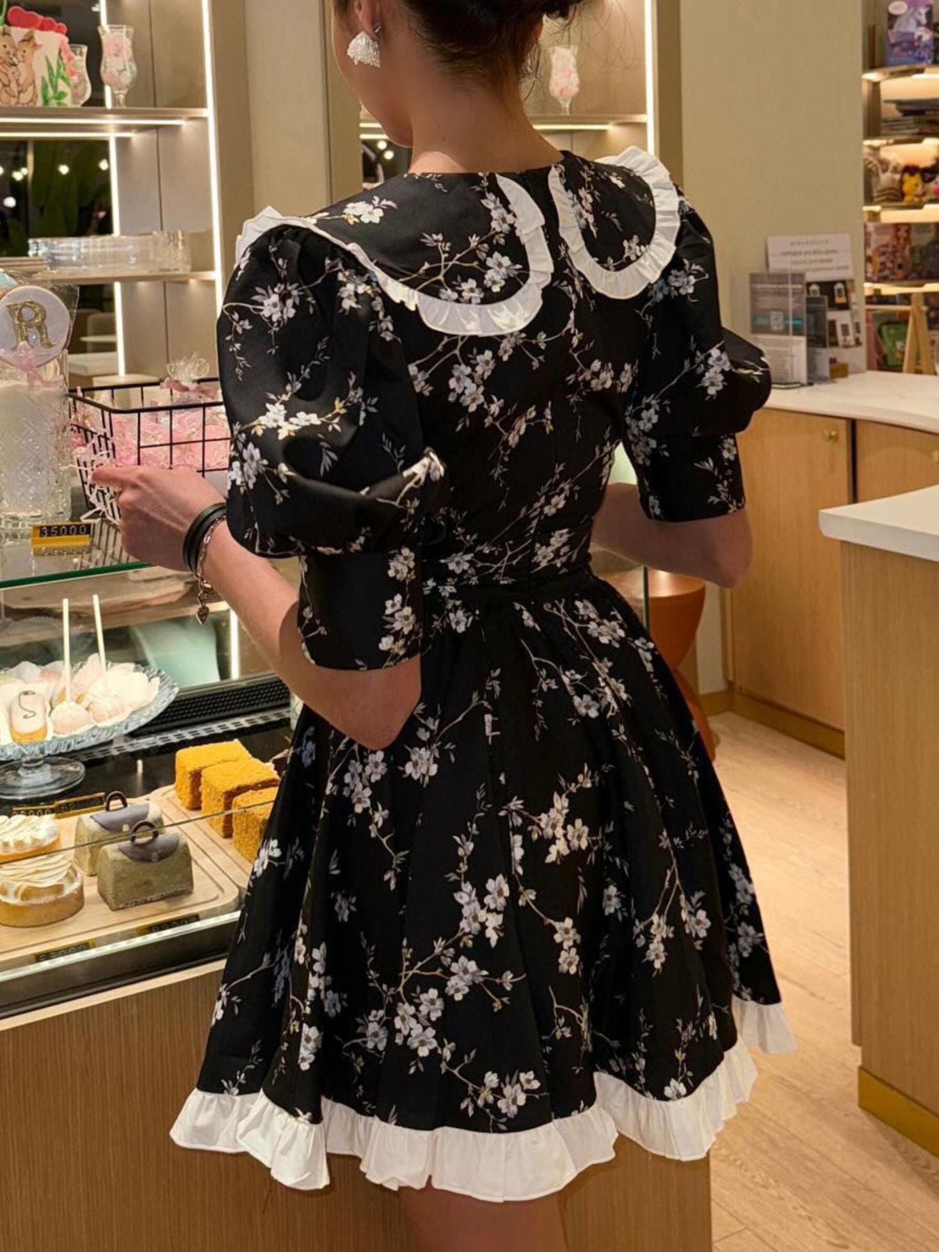 Hazel Blues® |  Floral Print Puff Sleeve Mini Dress