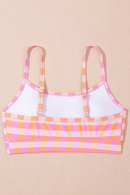 Hazel Blues® | Plaid Print High Waist Bikini Set