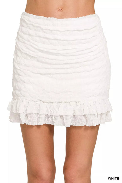 Hazel Blues® |  Zenana Ruched Mini Skirt with Built in Shorts
