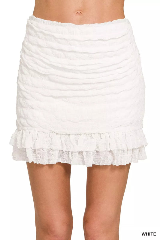 Hazel Blues® |  Zenana Ruched Mini Skirt with Built in Shorts