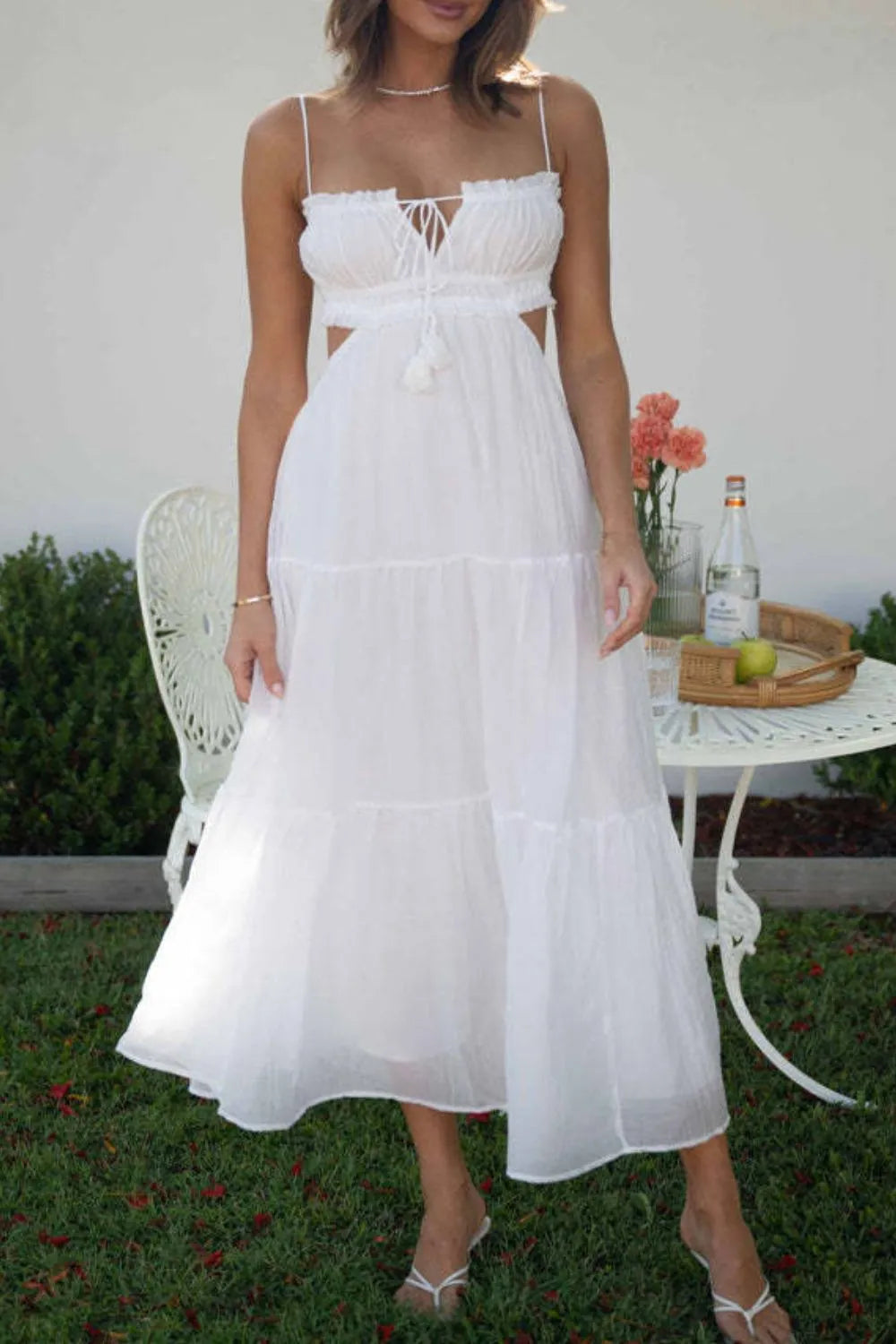 Hazel Blues® |  Cutout Square Neck Midi Cami Dress
