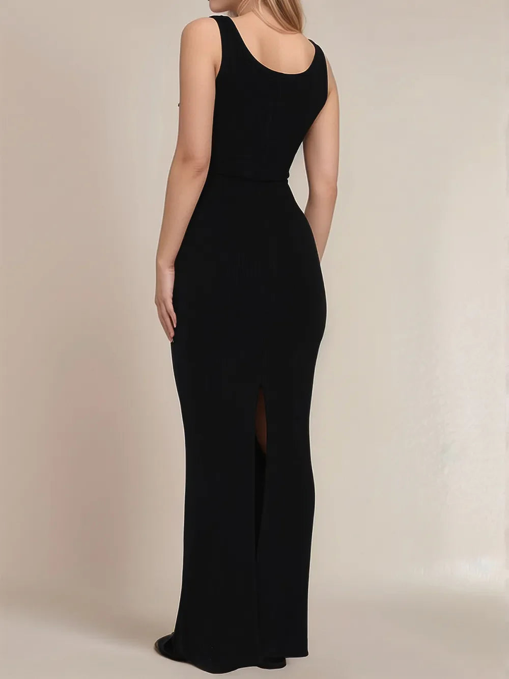Hazel Blues® |  Devine Side Slit Wide Strap Maxi Dress