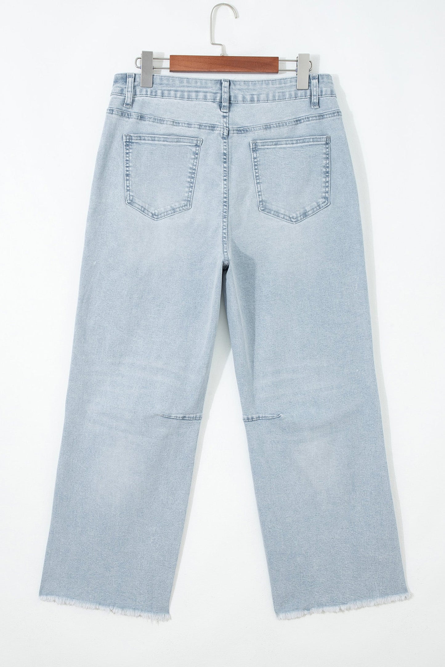Hazel Blues® |  Beau Blue Frayed Cropped Straight Jeans