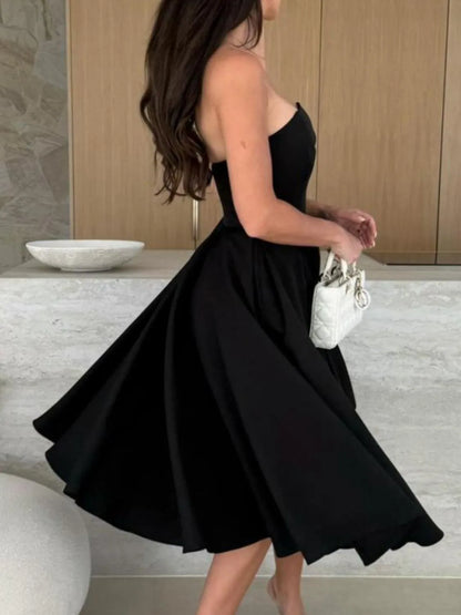 Hazel Blues® |  Solid Color Tube Midi Dress