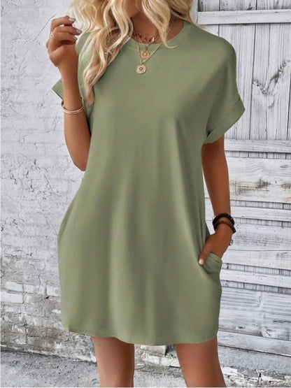Hazel Blues® |  Short Sleeve Mini Tee Dress with Pockets