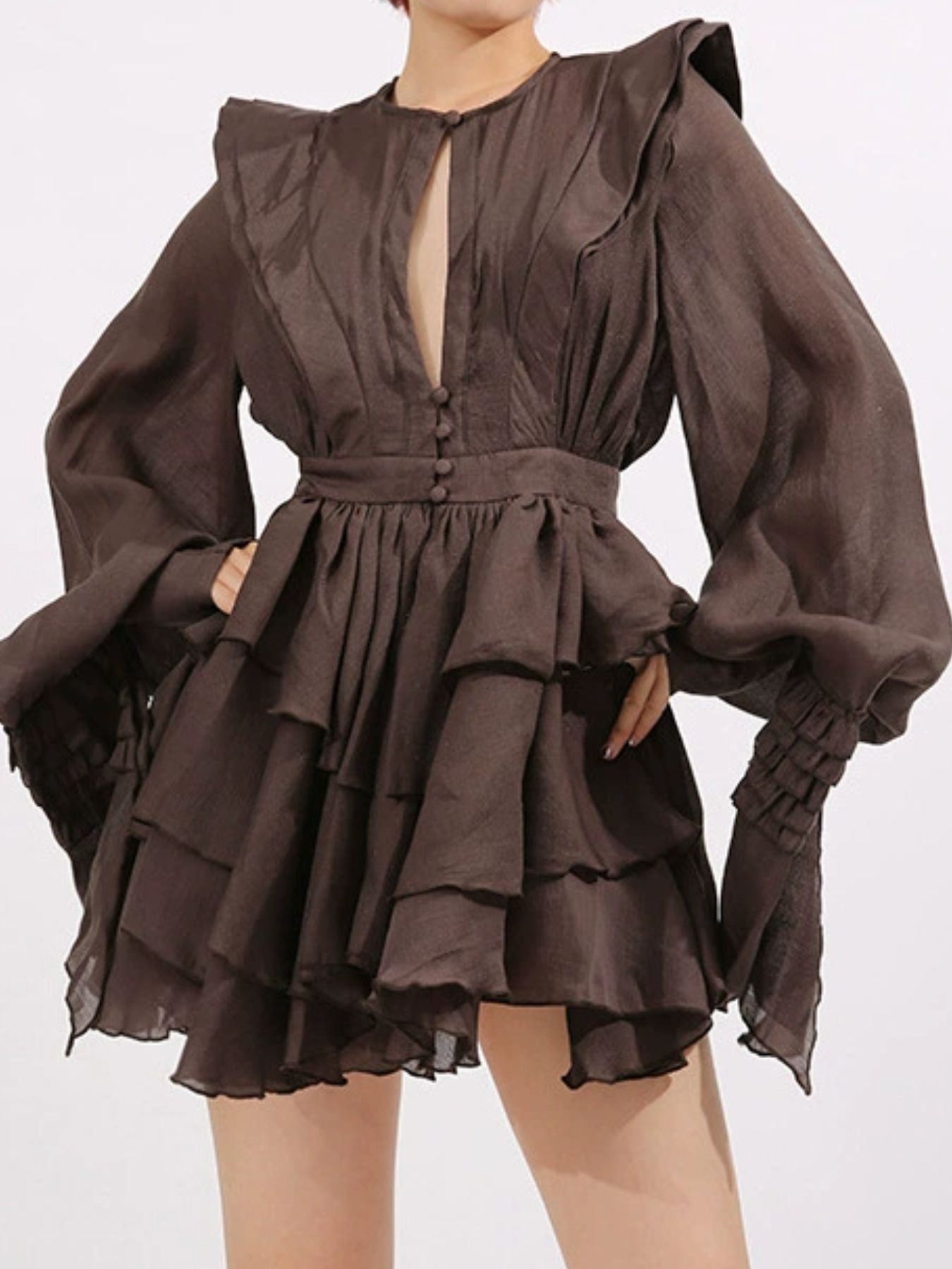 Hazel Blues® |  Ruffled Long Sleeve Mini Dress