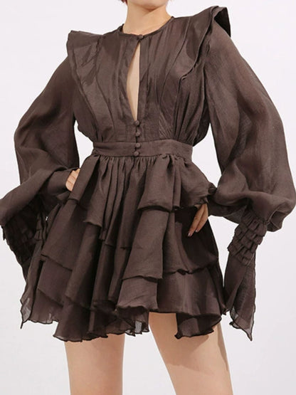 Hazel Blues® |  Ruffled Long Sleeve Mini Dress
