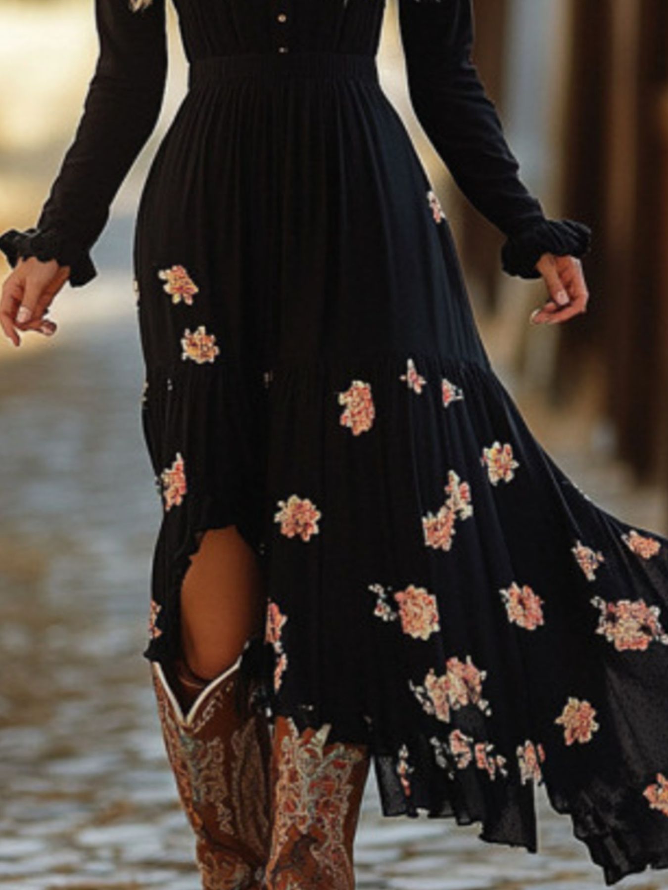 Hazel Blues® |  Floral Print Long Sleeve Dress