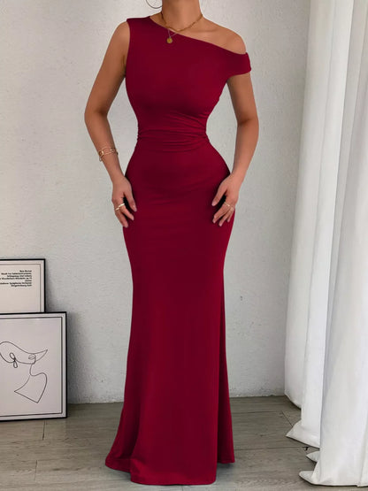 Hazel Blues® |  One-Shoulder Ruched Bodycon Maxi Dress