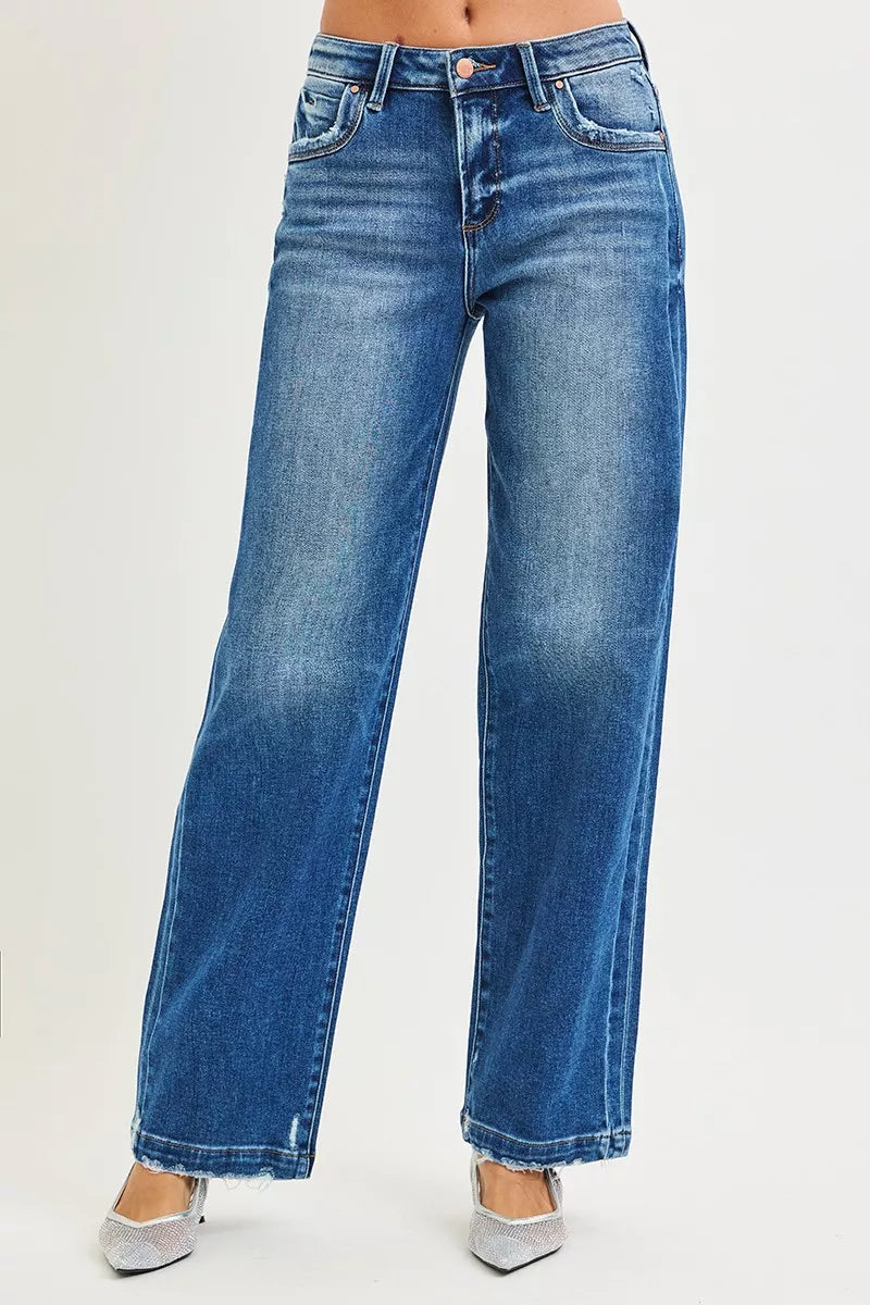 Hazel Blues® | RISEN Slouchy Baggy Jeans Pocket Side Seam Detail