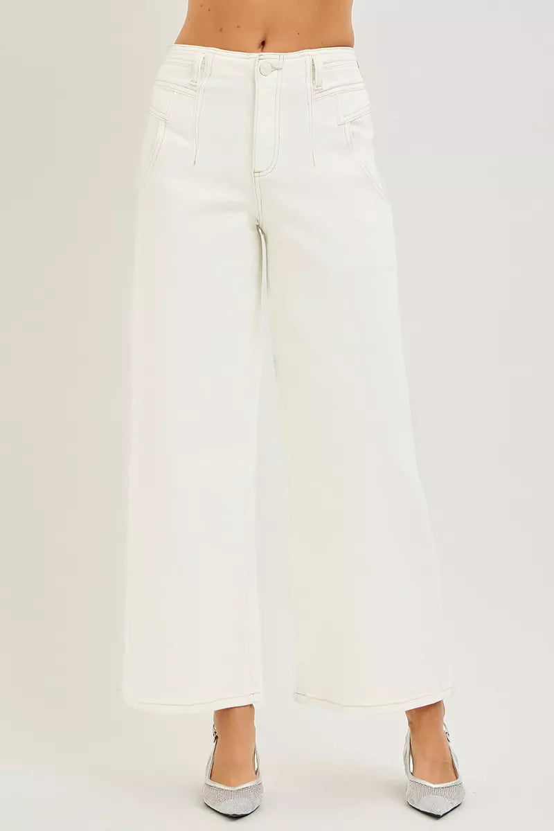 Hazel Blues® |  RISEN High Rise Ankle Wide Pants