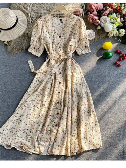 Hazel Blues® |  Floral Print V-Neck Midi Dress