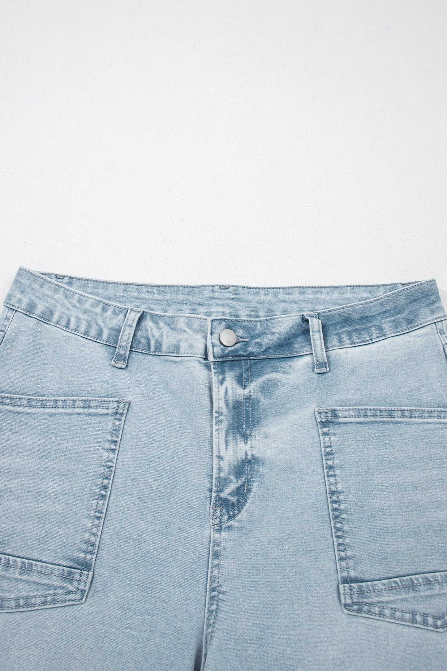 Hazel Blues® |  Beau Blue Frayed Cropped Straight Jeans