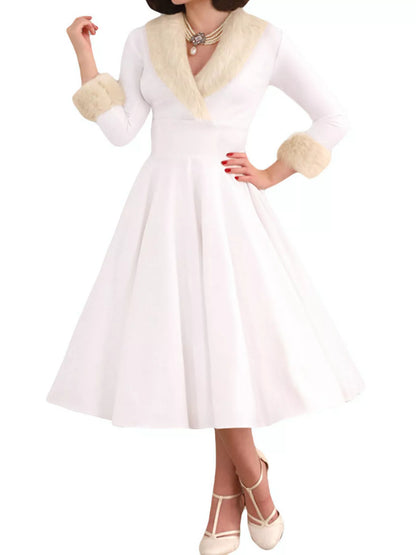 Hazel Blues® |  Faux Fur Trim Christmas Dress
