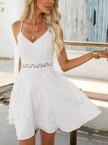 Hazel Blues® |  Lace Detail V-Neck Mini Cami Dress