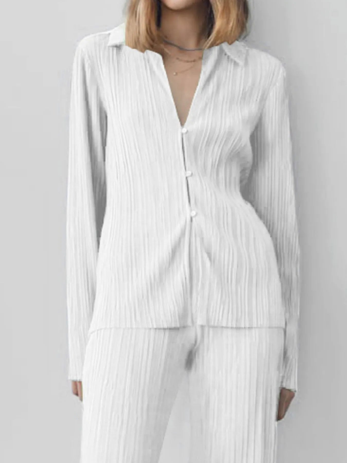 Hazel Blues® |  Texture Long Sleeve Top and Pants Lounge Set