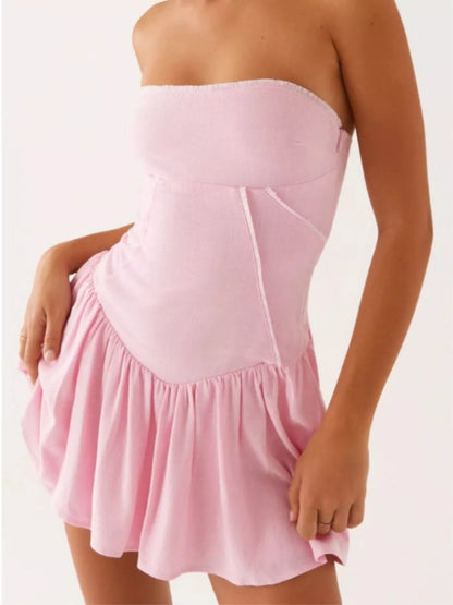 Hazel Blues® |  Lace Up Back Tube Dress