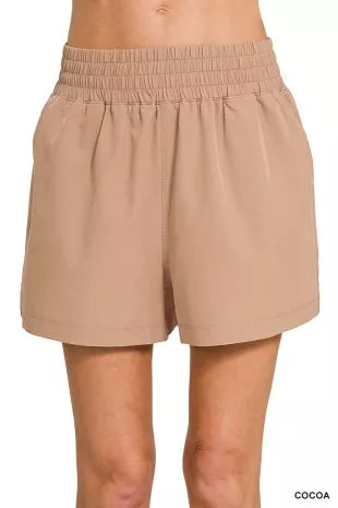 Hazel Blues® |  Zenana Soft Woven Lined Shorts With Pocket