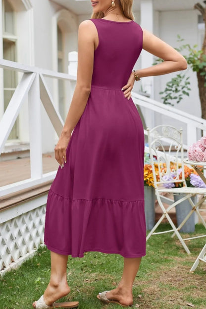 Hazel Blues® |  Round Neck Wide Strap Tank Dress