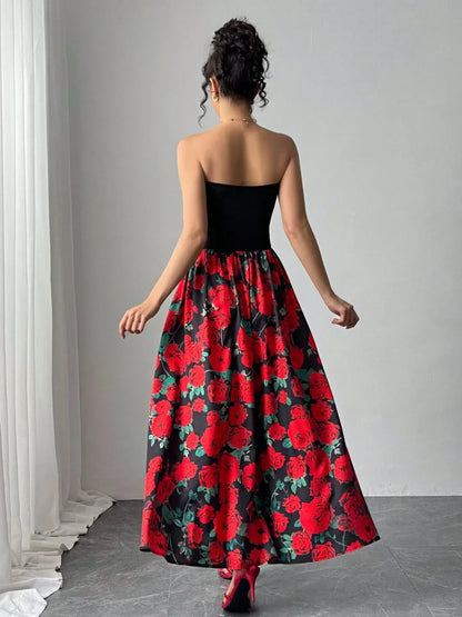 Hazel Blues® |  Floral Tube Maxi Dress