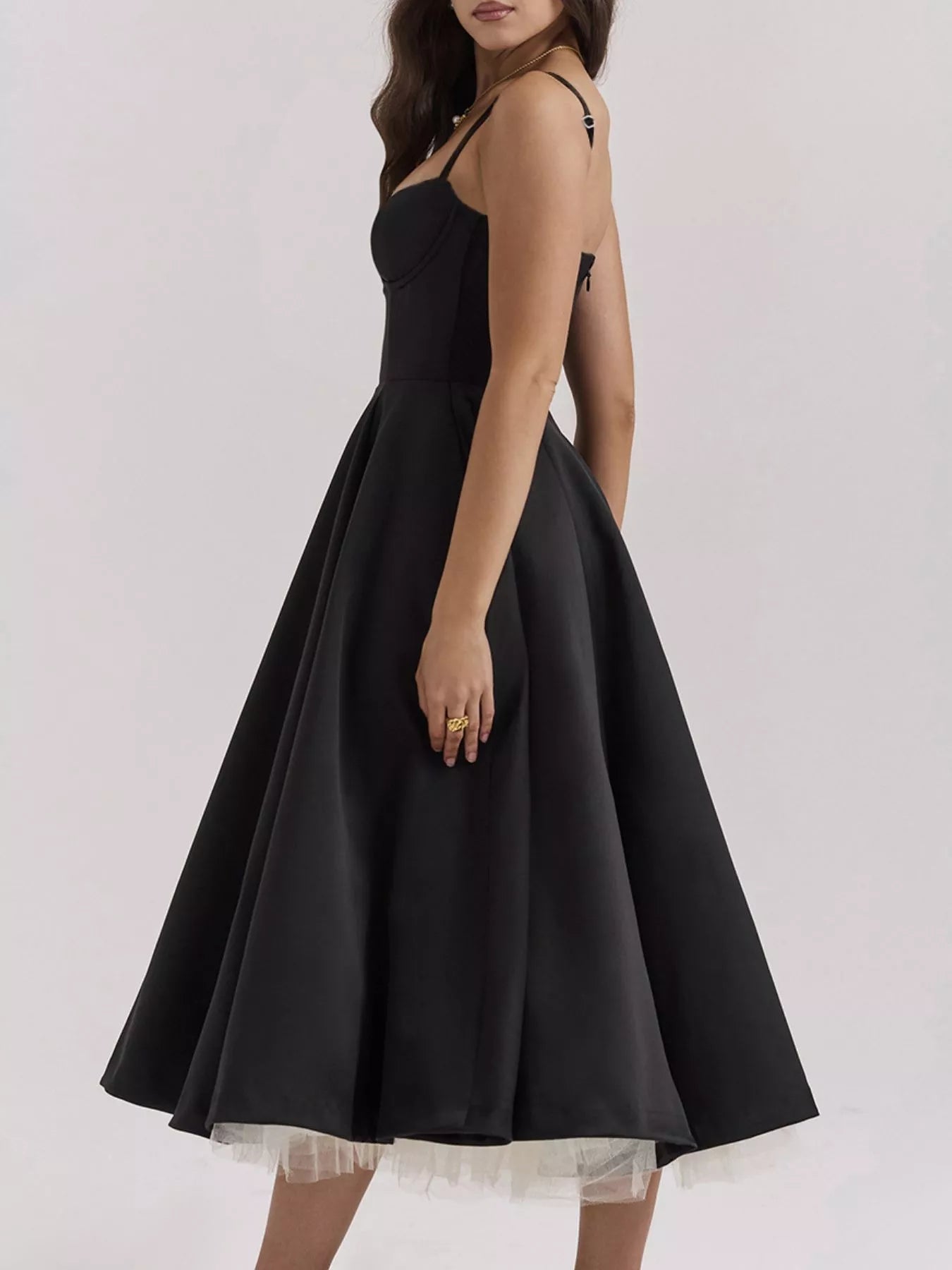 Hazel Blues® |  Sweetheart Neck A-Line Midi Dress