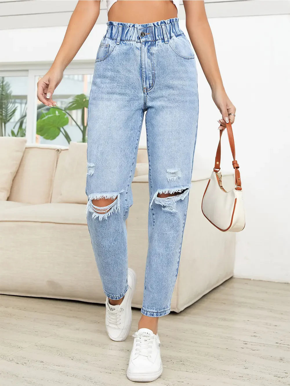 Hazel Blues® |  Distressed High Waist Jeans