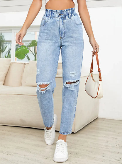 Hazel Blues® |  Distressed High Waist Jeans