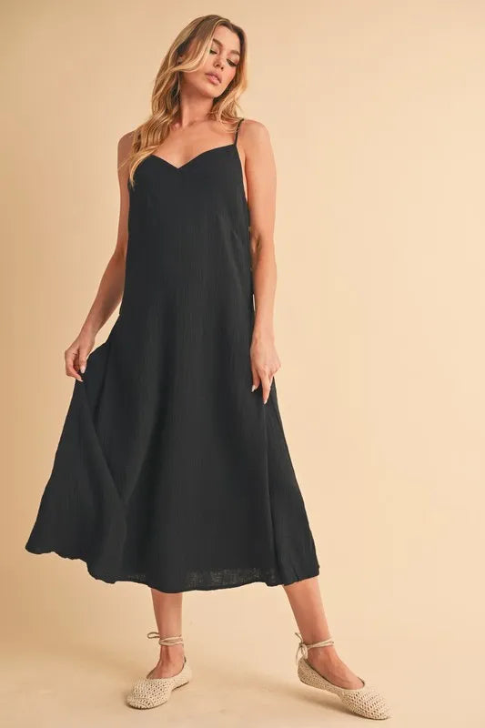 Hazel Blues® |  Aemi+Co Side Button Midi Cami Dress