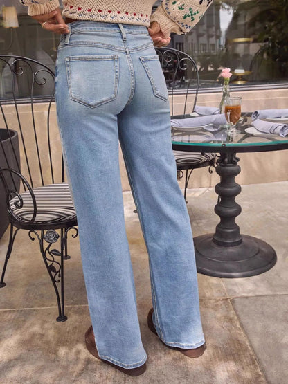 Hazel Blues® |  Washed Wide Leg Jeans