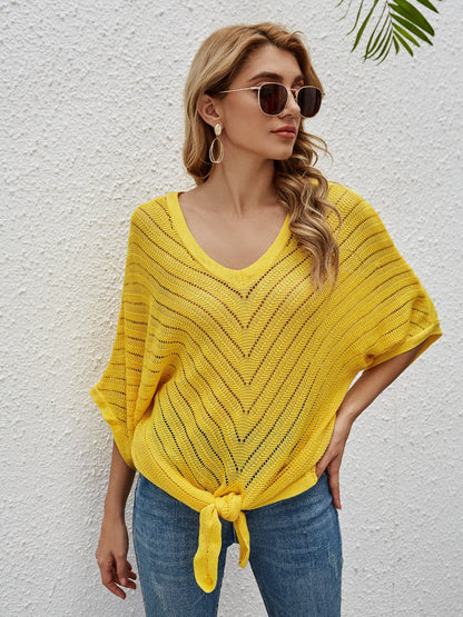 Hazel Blues® | Openwork Batwing Sleeve Cover-Up