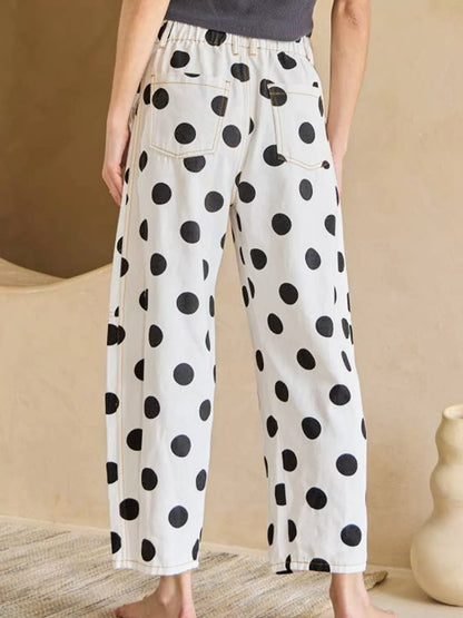 Hazel Blues® |  Polka Dot High-Waisted Jeans