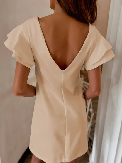 Hazel Blues® |  Ruffled Layered Short Sleeve Mini Dress