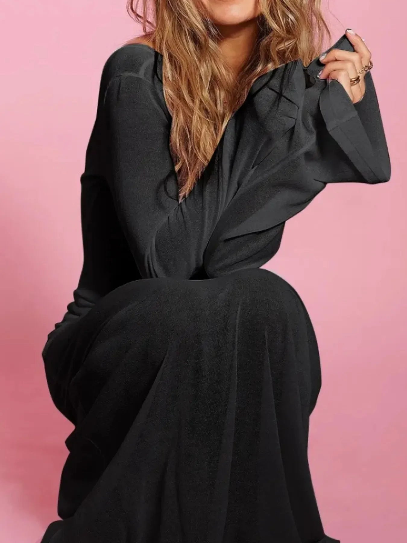 Hazel Blues® | Backless Long Sleeve Maxi Cover-Up