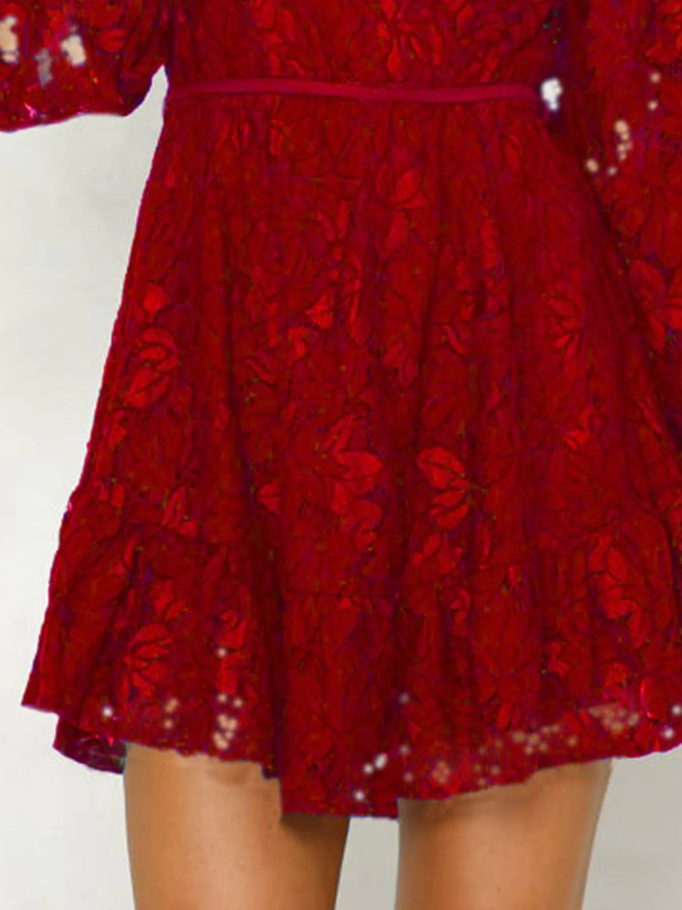 Hazel Blues® |  Lace V-Neck Long Sleeve Mini Dress