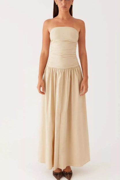 Hazel Blues® |  Strapless Ruched Maxi Dress