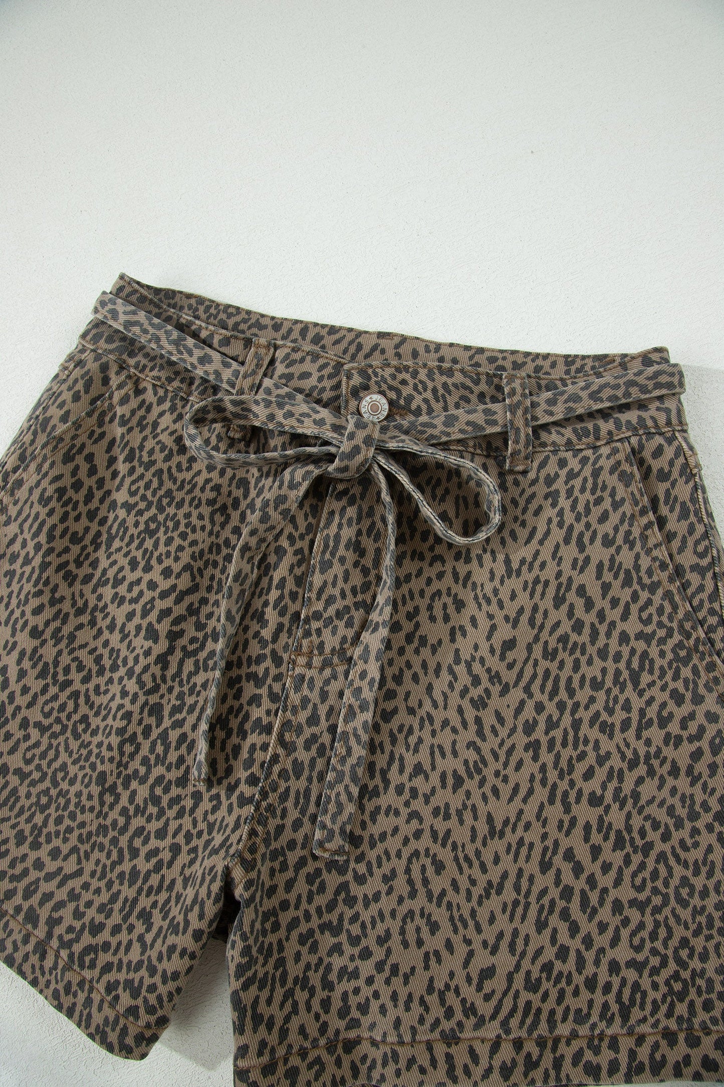 Hazel Blues® |  Wild Side Shorts | Leopard Denim Shorts