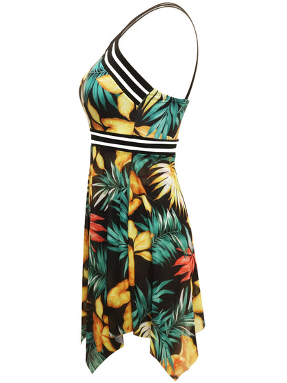 Hazel Blues® | Cutout Printed Two-Piece Swim Set
