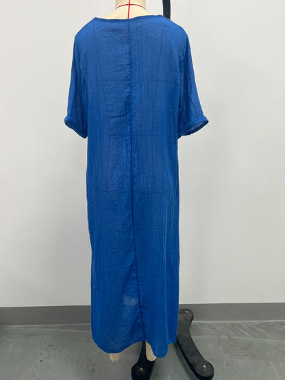 Hazel Blues® | V-Neck Short Sleeve Midi Dress