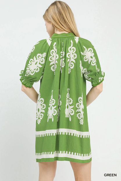 Hazel Blues® |  Umgee Two Tone Border Print Mini Dress