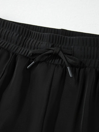 Hazel Blues® | High Waisted Drawstring Swim Shorts