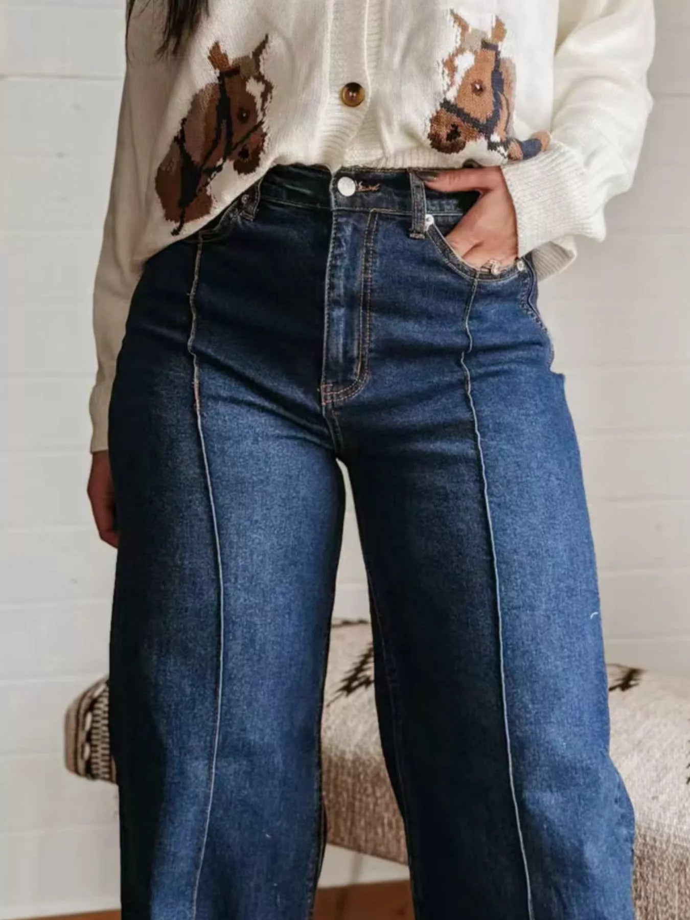 Hazel Blues® |  High-Waisted Wide Leg Jeans