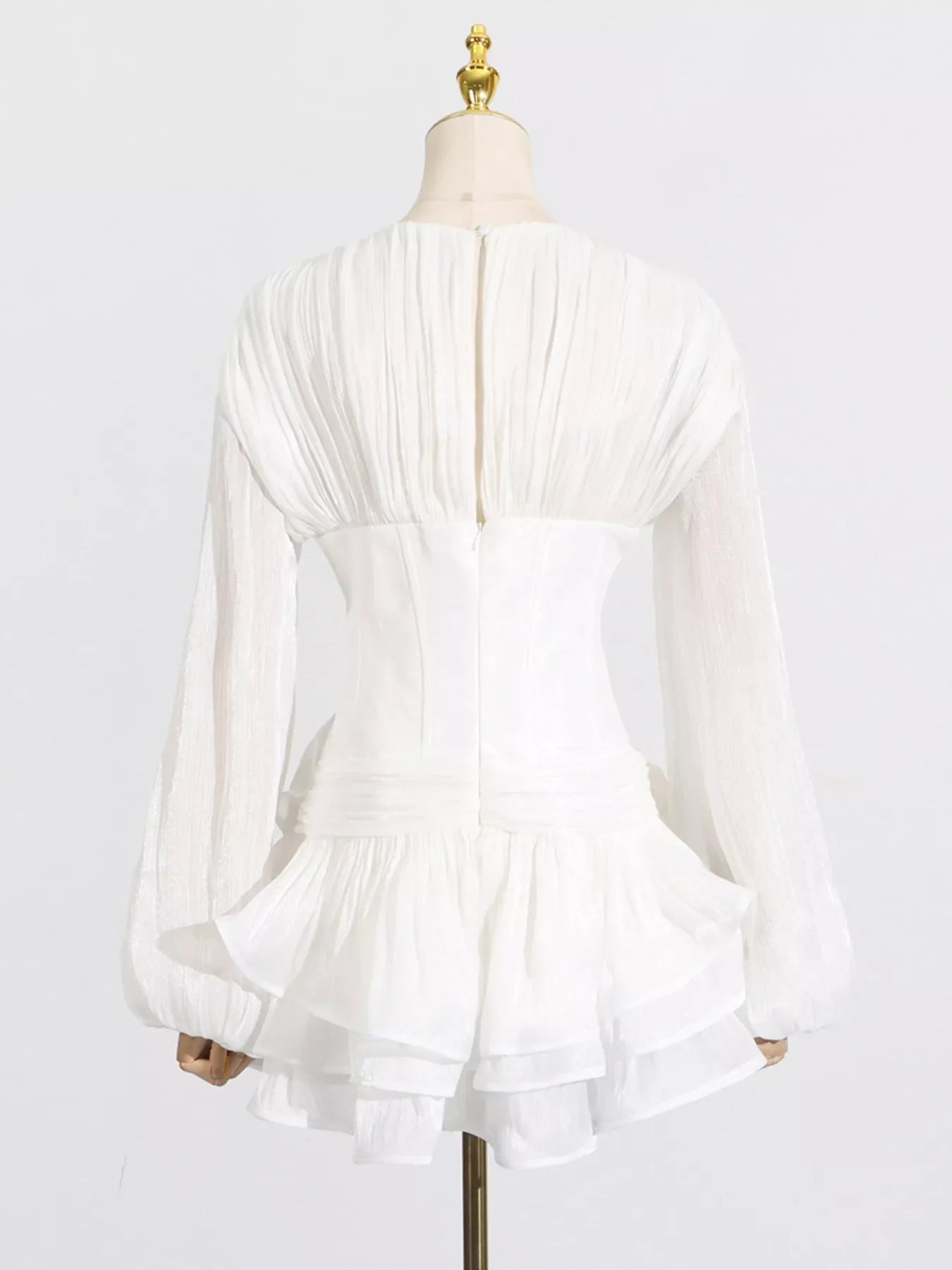 Hazel Blues® |  Ruffle Balloon Sleeve Mini Dress